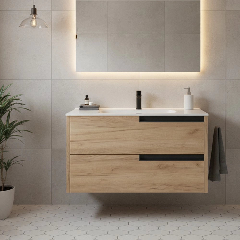 Mobile bagno sospeso Modular colore rovere miele con cassetti 80x45x50H