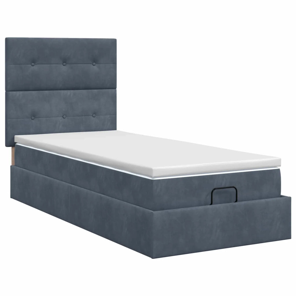 Letto ottomano con materasso Grigio Scuro 80 x 200 cm Velluto 3457684