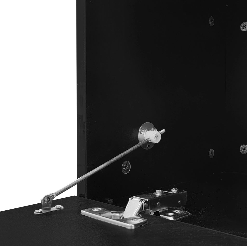 Tavolino da caffè moderno nero 120 x 50 x 38;5 cm con LED; vetro e vani laterali