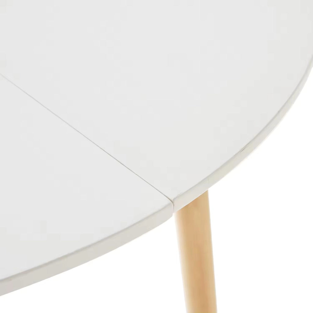Set tavolo e sedie 5 pezzi con tavolo rotondo e 4 sedie in plastica legno e similpelle per cucina e sala da pranzo