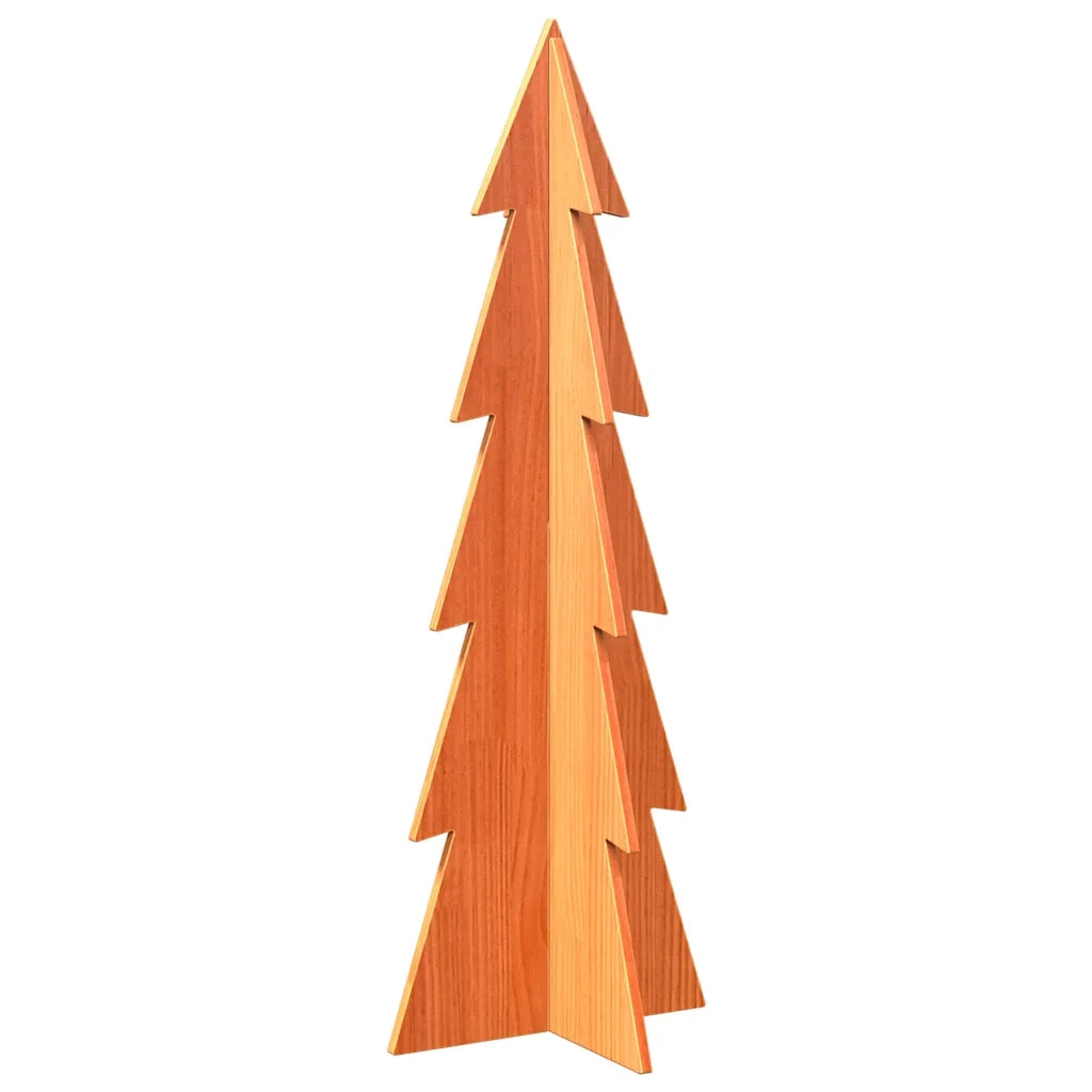 Albero di Natale | Decorazioni natalizie Marrone Cera 112 cm in Legno Massello di Pino