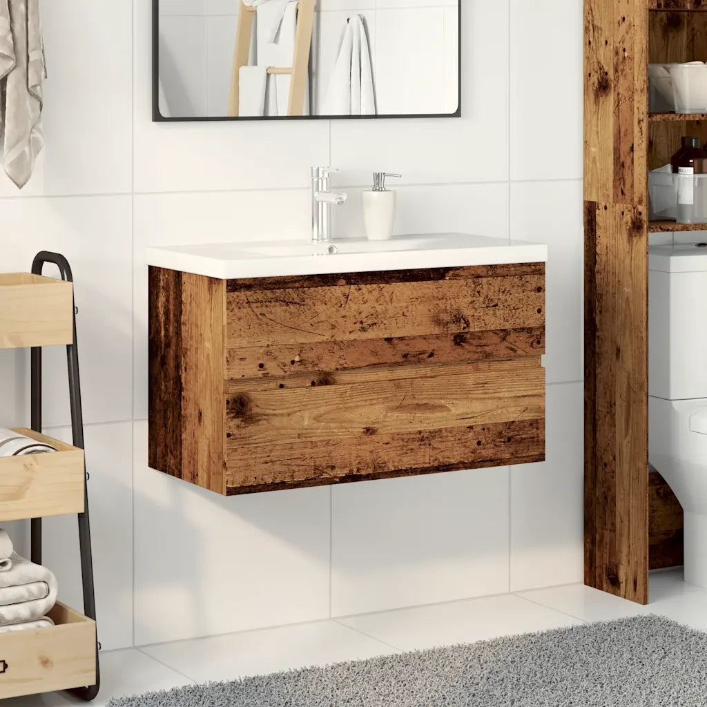 Mobile con Lavabo | Armadio Lavabo Integrato Legno Antico