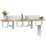 Ripiano a Parete per Lavabo in Acciaio e Massello di Acacia 3302822