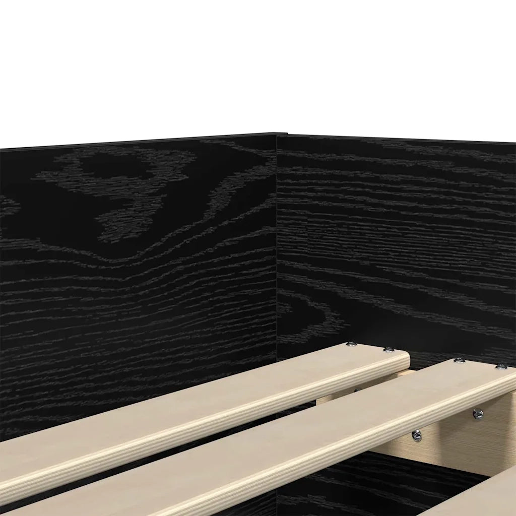 Struttura del letto Rovere Nero 100 x 200 cm Pino massello 3403203