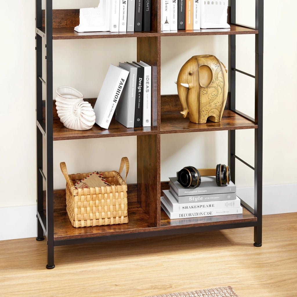 Libreria Industrial Loft in Legno Rovere Rustico e Metallo