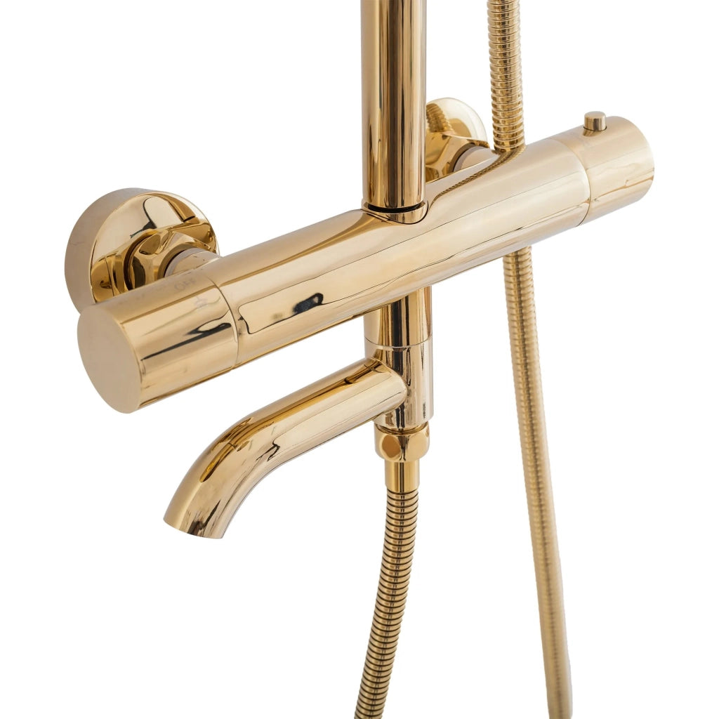 Set Doccia Da Incasso Con Termostatato Lungo Gold