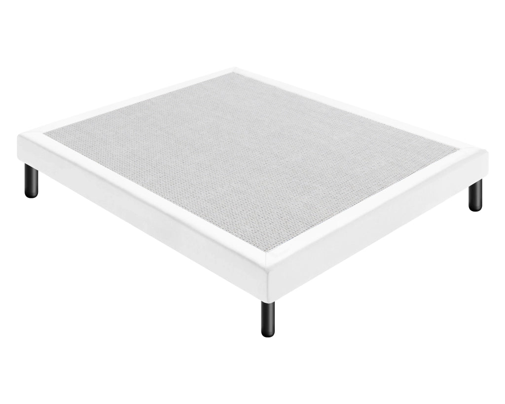 Letto Sommier Matrimoniale 180x200 Bianco Rivestito - Resistente fino a 120 Kg per Persona