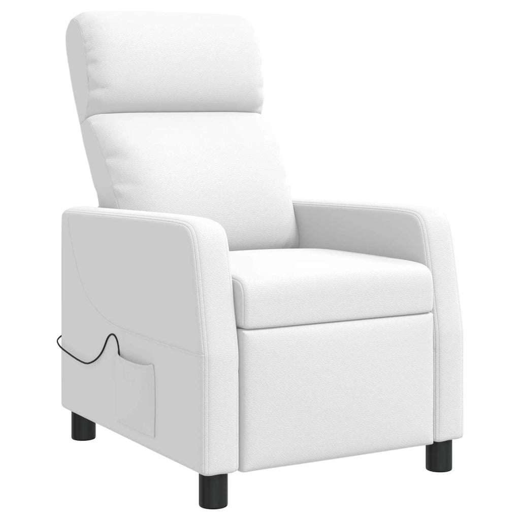Poltrona Massaggiante Bianco Similpelle 42035096