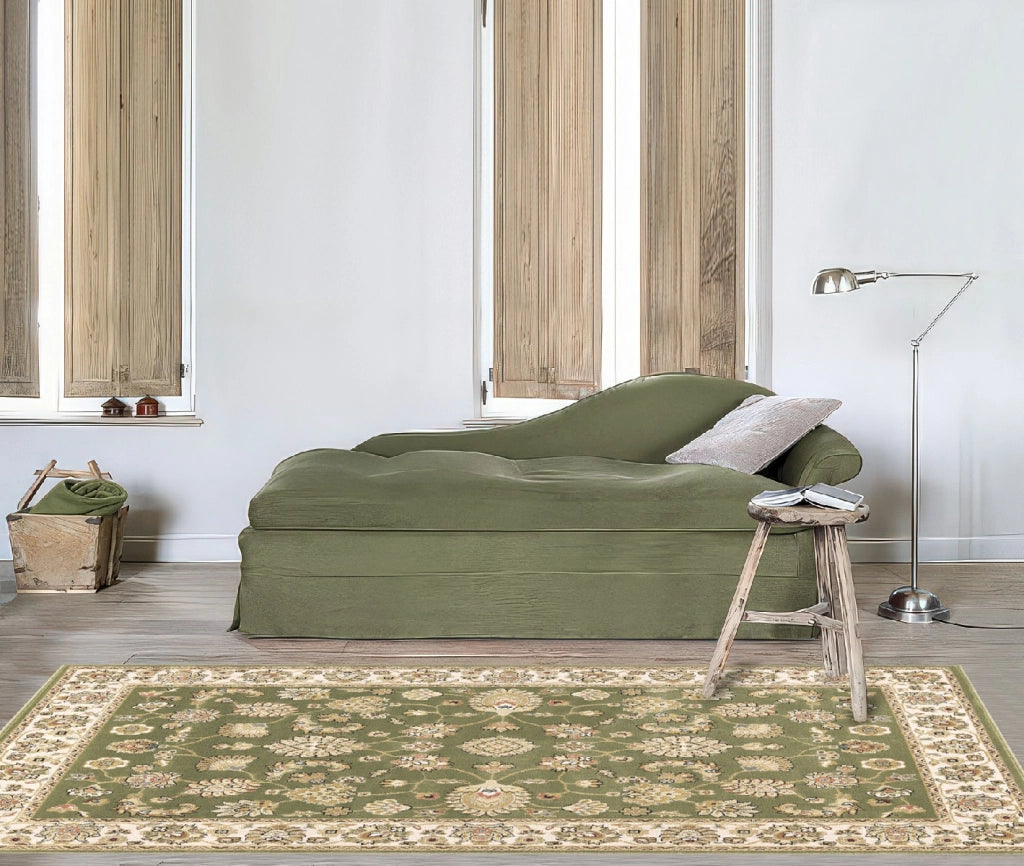 Tappeto BABIL cm.140x200 disegno classico orientale colore verde e crema