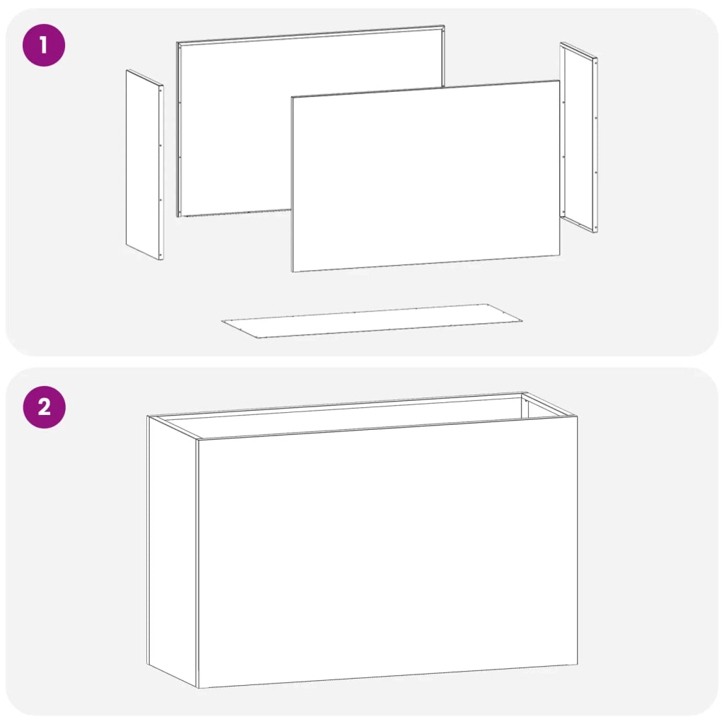 Vaso da giardino Argento 80 x 30 x 50 cm Acciaio Inox 8005604