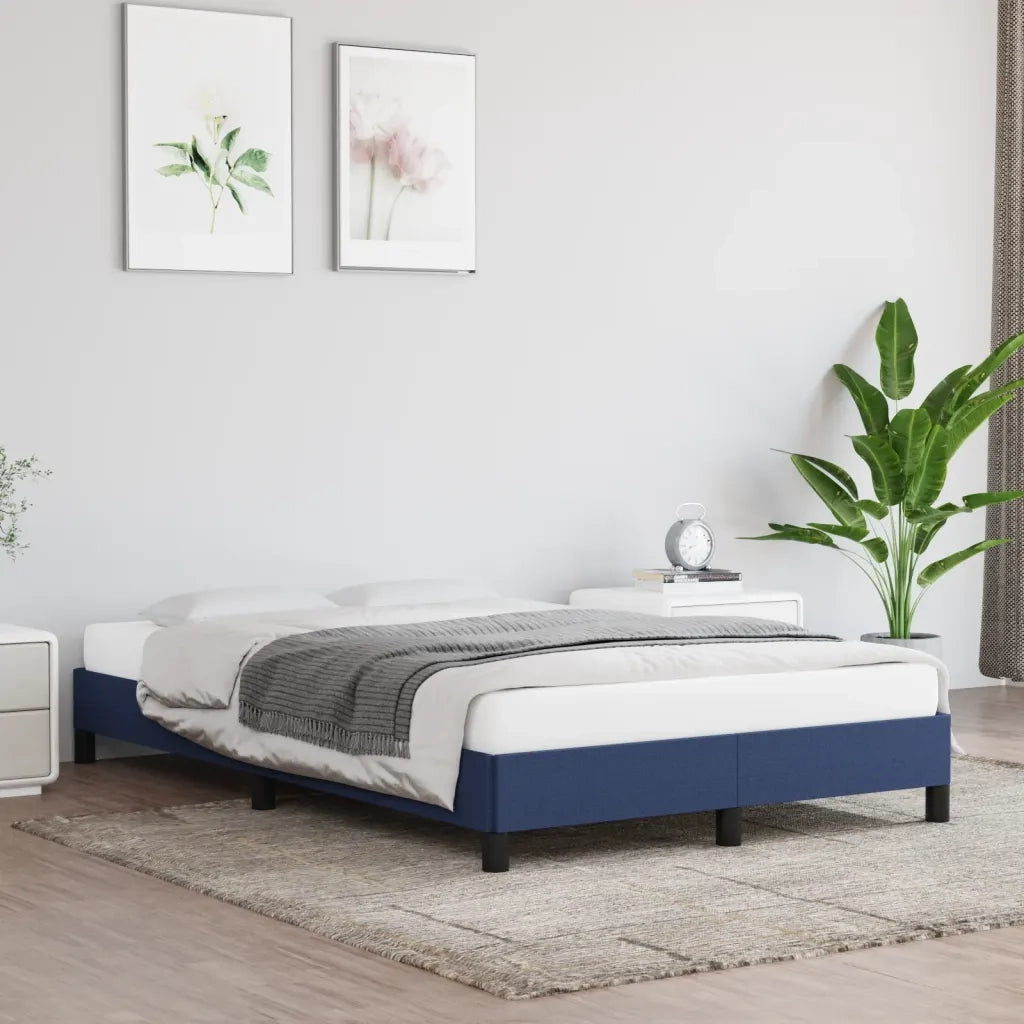 Letto matrimoniale | Letto per adulti | Giroletto senza Materasso Blu 120x190 cm in Tessuto