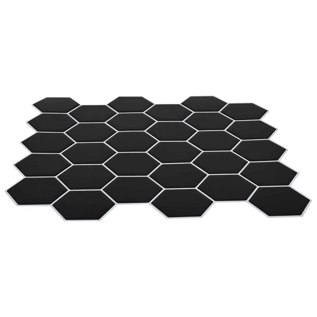 Piastrella Esagonale 10 pcs Nero 30 x 30 cm Poliuretano e PET 42046231