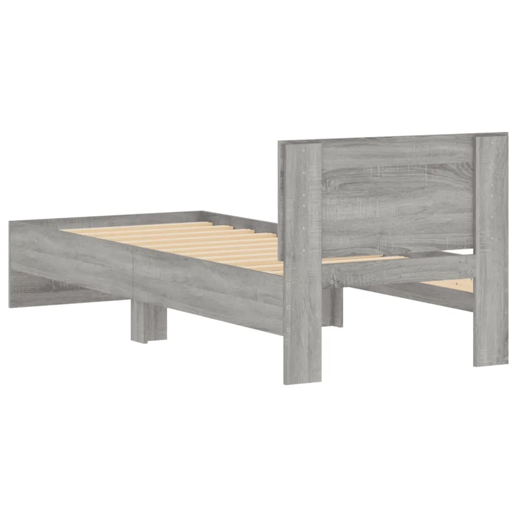 Giroletto con Testiera-Struttura Letto con testiera Grigio Sonoma 90x200cm Legno Multistrato 138601