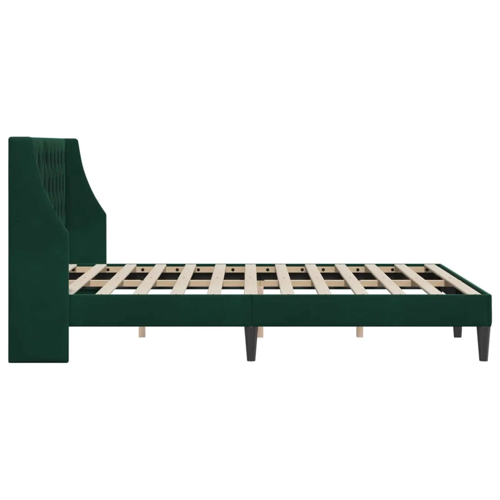 Struttura del letto-Giroletto Verde Scuro 160 x 200 cm Velluto 894419