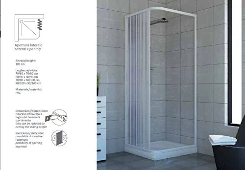 Box doccia Acquario 90x100cm a soffietto apertura laterale