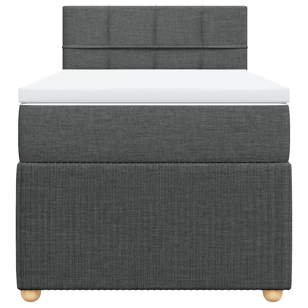 Giroletto a Molle con Materasso Grigio Scuro 90x190 cm Tessuto