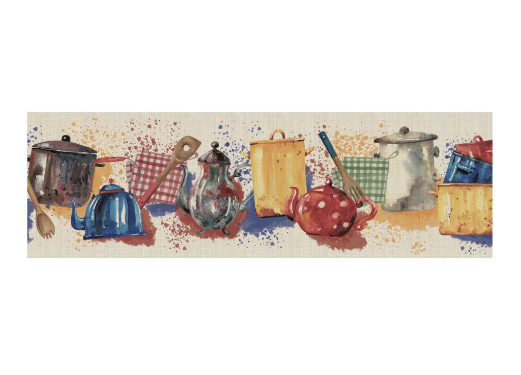 Tappeto Passatoia Cucina Antiscivolo Linea Futura Pentole By Suardi - 52x400 - Pentole