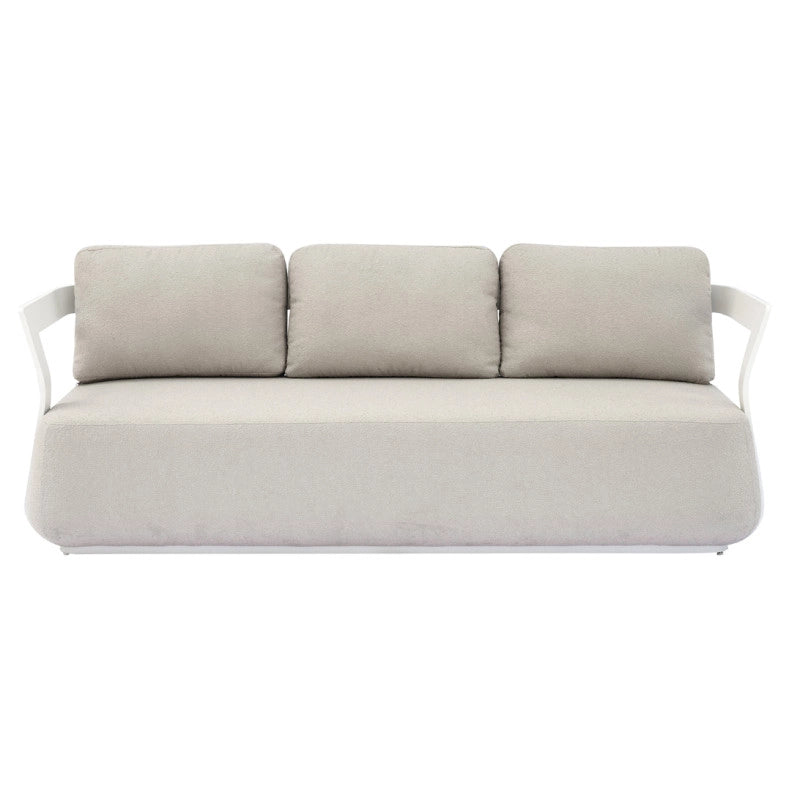 Salotto Monaco Alluminio Bianco Cuscini Alti Beige Moia