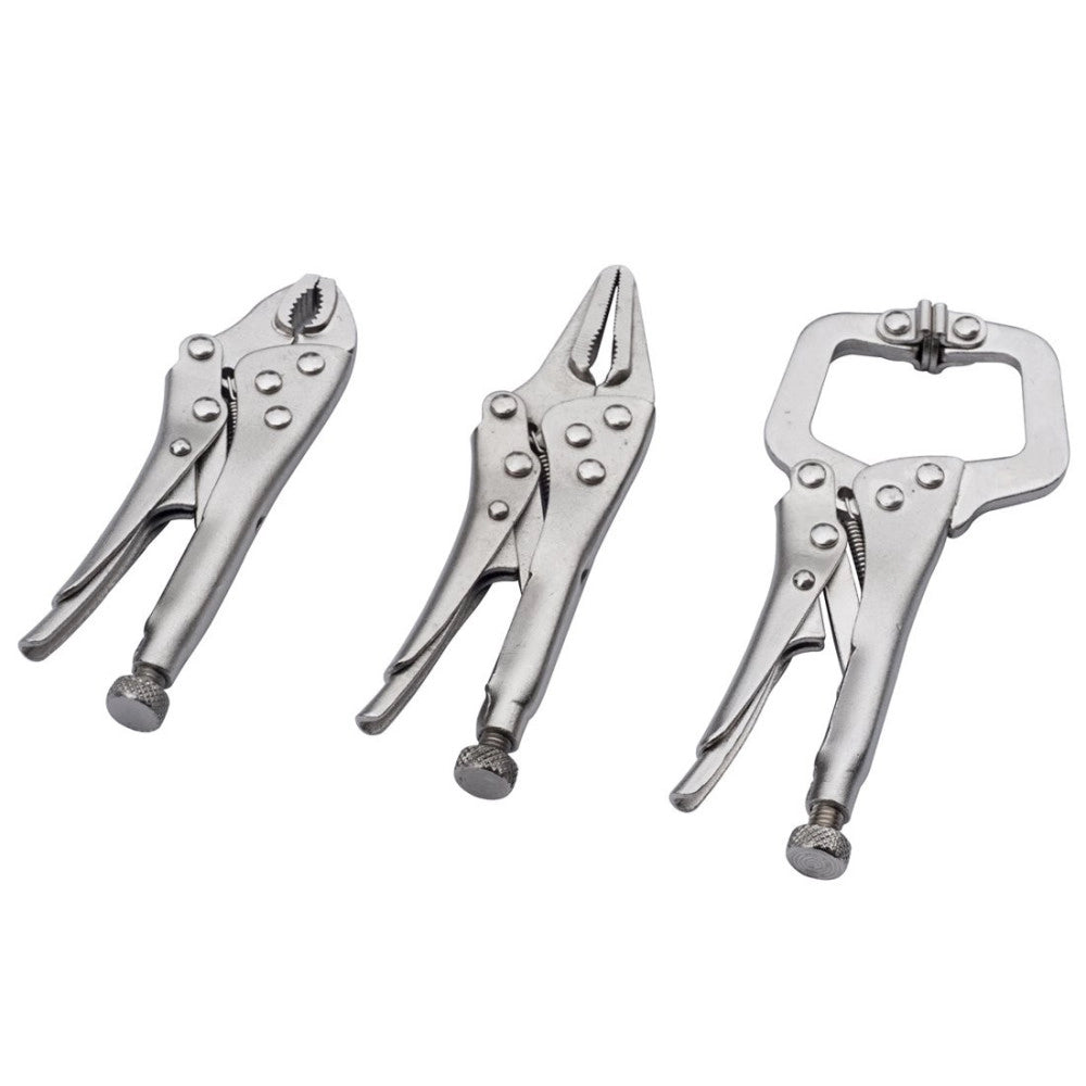 Trade Shop - Set 3 Chiave Pinza Pinze Scatto 4" 5" Autobloccante A Pressione Regolabile -