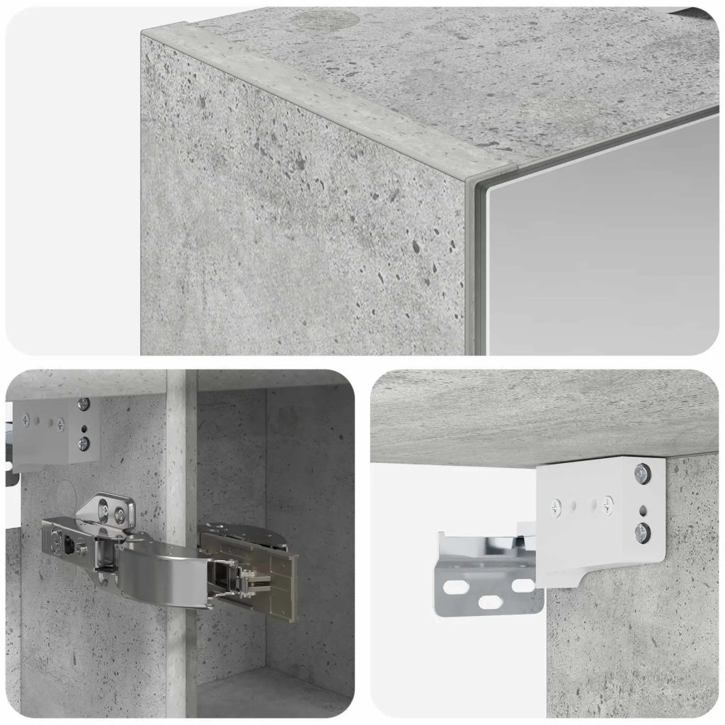 Mobiletto per specchio da bagno Grigio cemento 889066