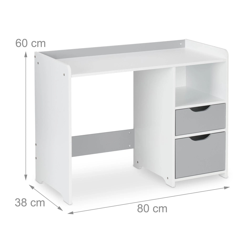 Scrivania compatta per bambini con cassetti 80 x 50 x 75 cm design sobrio atmosfera accogliente in MDF bianco 13_0012329