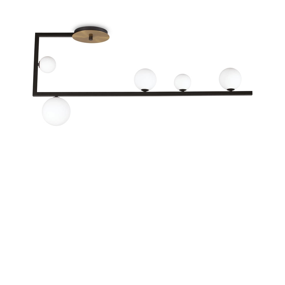 Plafoniera Industrial-Minimal Birds Metallo Nero 5 Luci G9 3W 3000K Luce Calda
