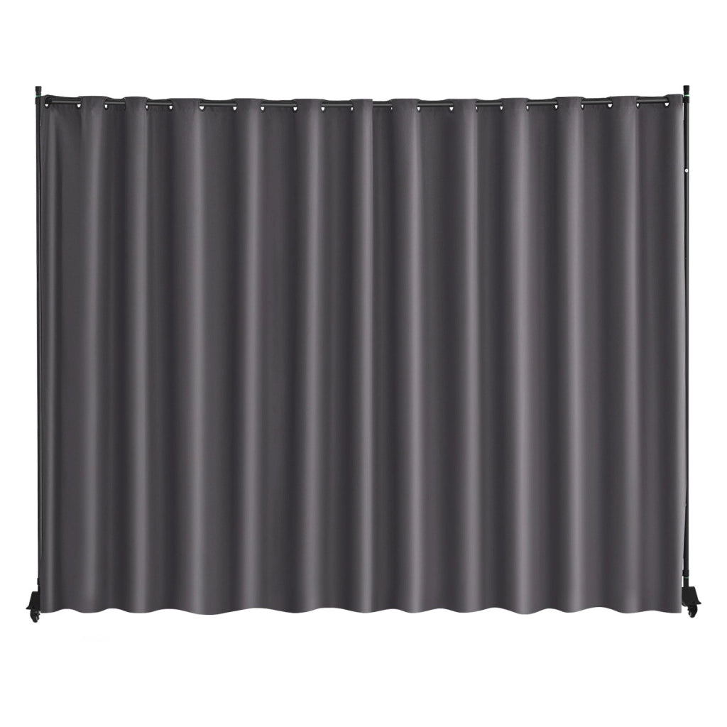 Pannello Divisorio per Ambienti con Ruote CLDMFGSH03 Schermo Privacy Portatile e Robusto per Casa e Ufficio Grigio 308,5x45x245,5 cm