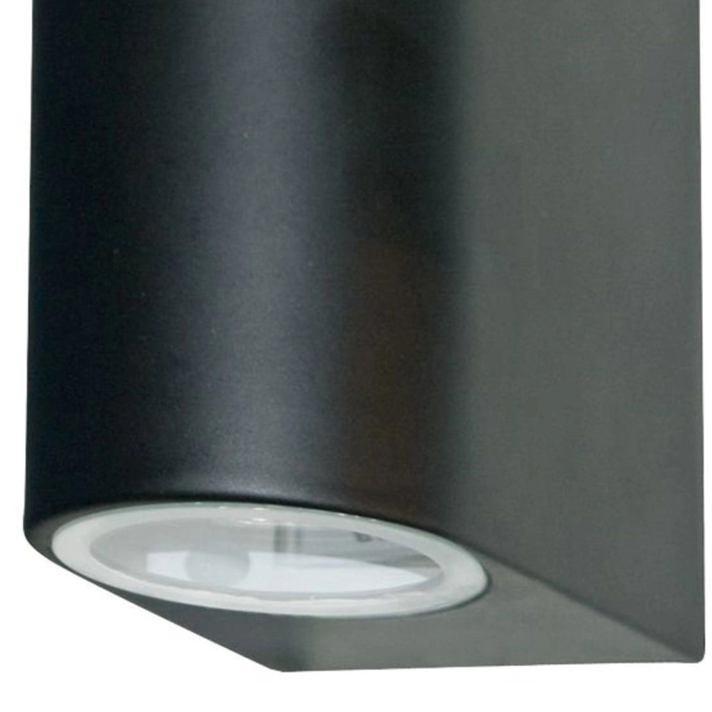 Applique Moderna Eiffel Alluminio Nero Vetro 2 Luci Gu10