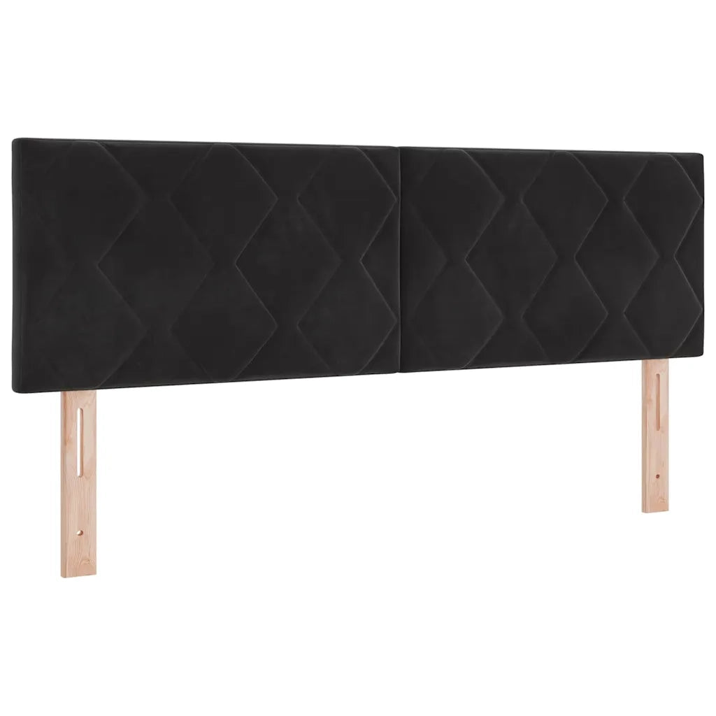 Letto a molle con materasso Nero 200 x 140 cm Poliestere
