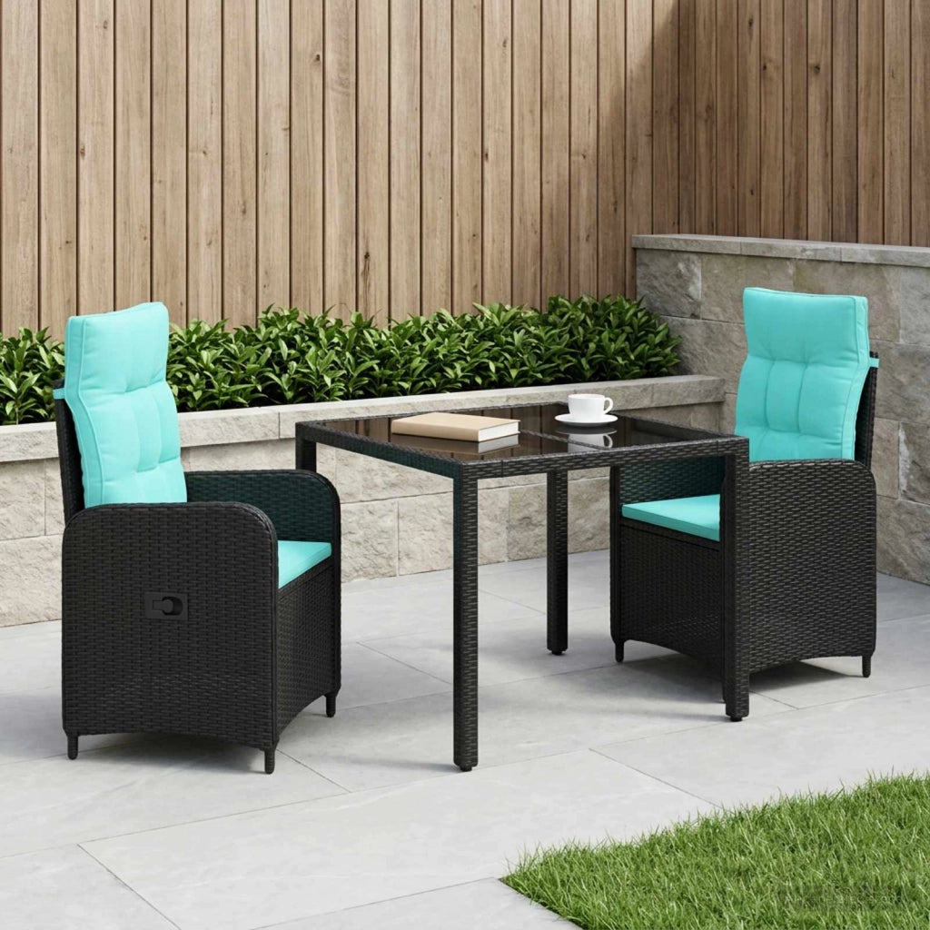 Set da pranzo per esterni 3 pz polyrattan 3422296