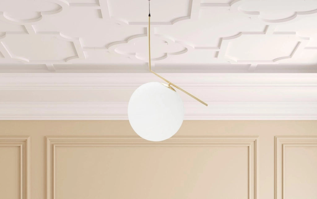 Lampadario Glamy 50x30x100 cm in Ferro e Vetro Bianco e Oro