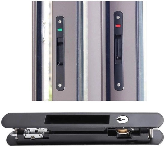 Fermoporta Bifacciale in Acciaio Inossidabile - Per Porte/Vetri - Installazione Facile - 2 Chiavi - Design Moderno - Fermoporta a Gancio
