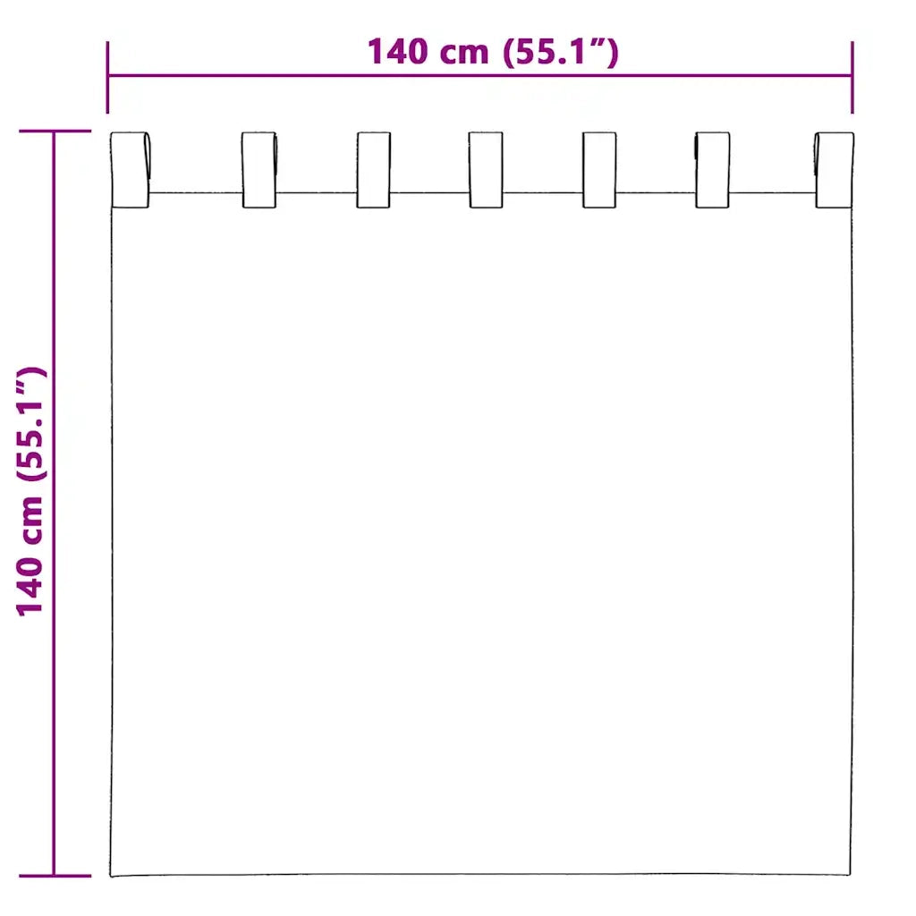 Tende Oscuranti | Tende Blackout con Anelli 2 pz Marrone Chiaro 140 x 140 cm
