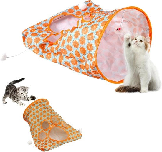 Tunnel per Gatti Flessibile Giocattolo per Gatti Tunnel Flessibile con Sacchetto