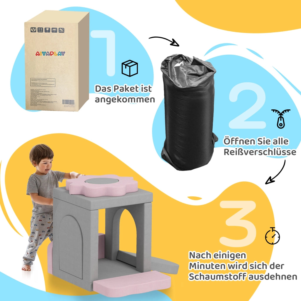 Set blocchi di schiuma per arrampicata e gioco ¨C zephmum ¨C grigio e rosa