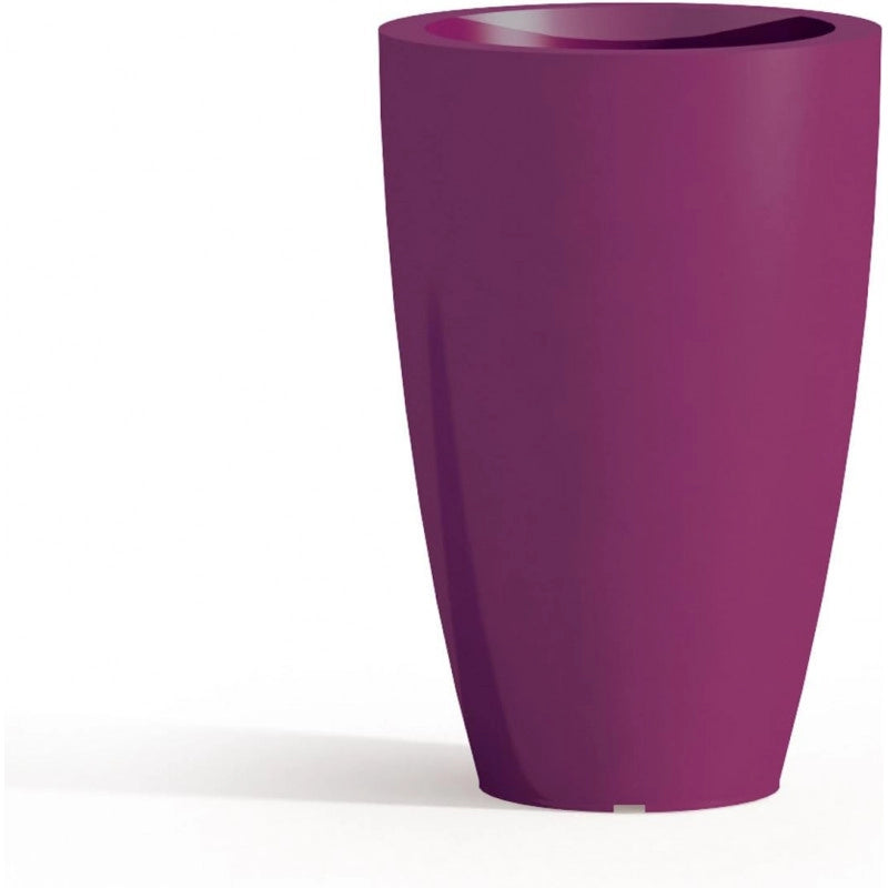 Vaso moderno di design Ø33 H50 in polimero viola resistente per interno ed esterno - Made in Italy - Monacis