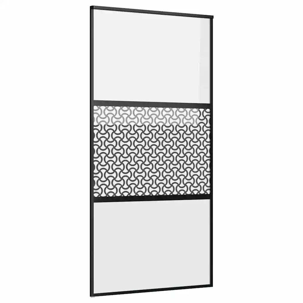Porta in vetro Traforo Nero 90 x 2 x 205 cm Alluminio