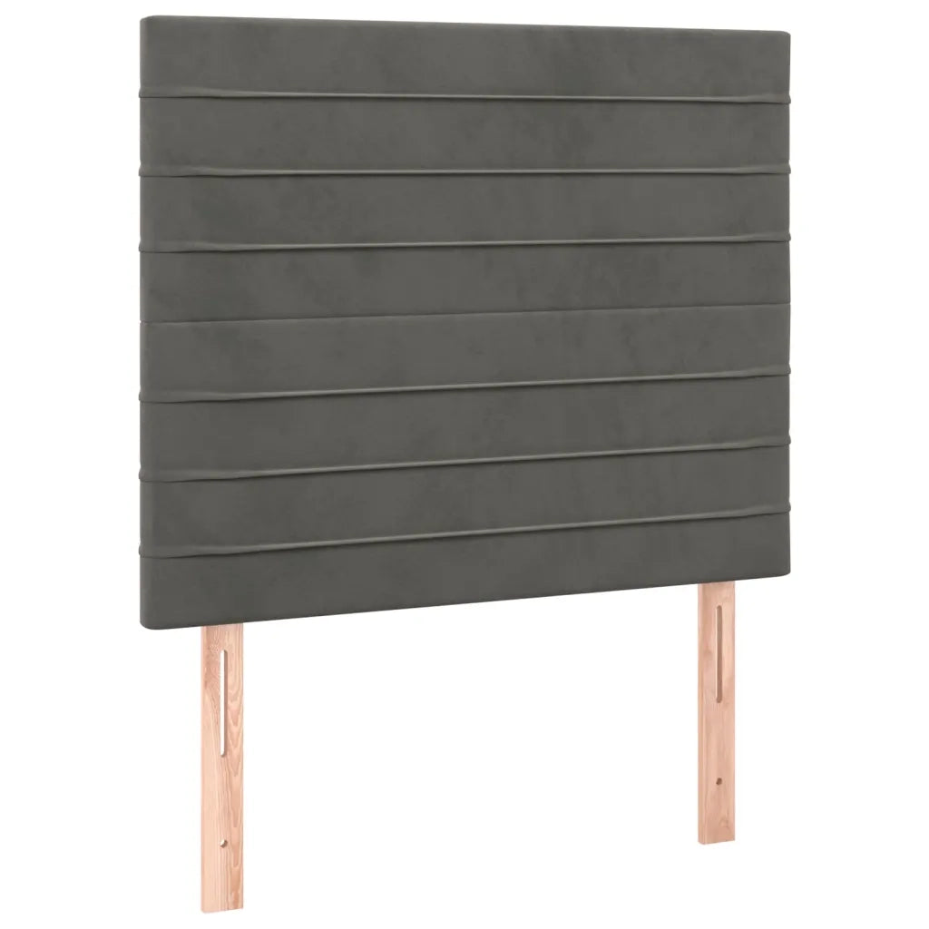 Giroletto a Molle con Materasso Grigio Scuro 90x190 cm Velluto 3137876