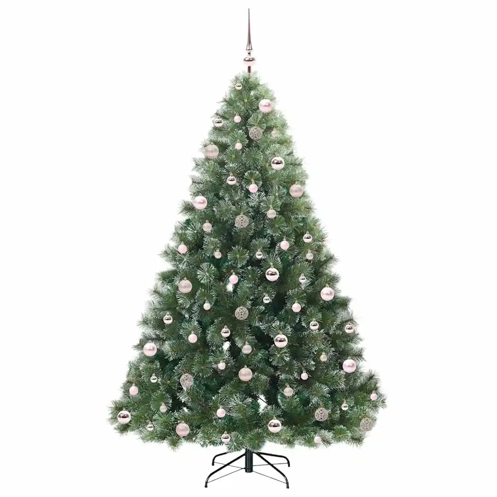 Albero di Natale artificiale con 300 LED Verde 210 cm PE e PVC