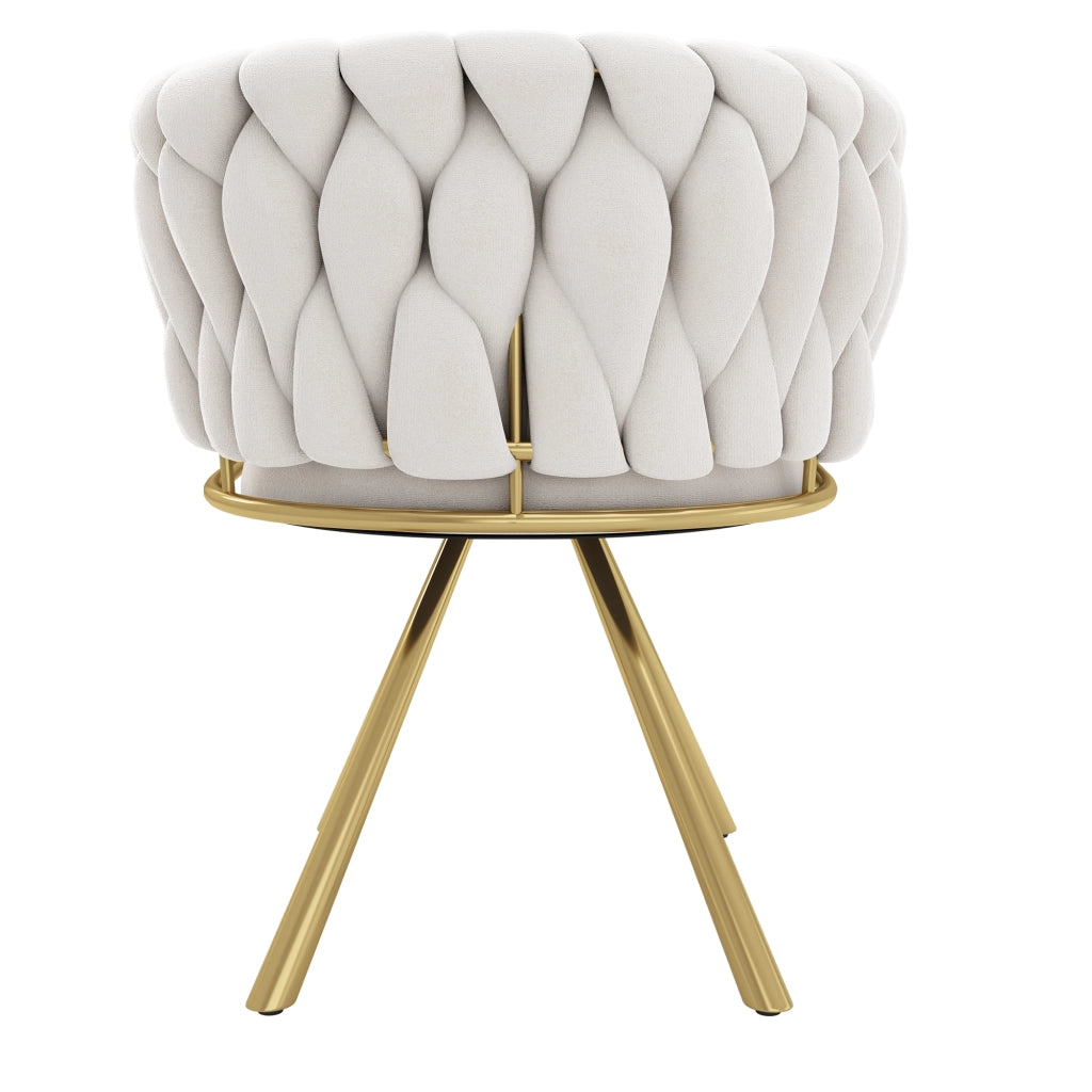 SEDIA Girevole 360° Set da 4 pezzi in velluto Beige e Oro