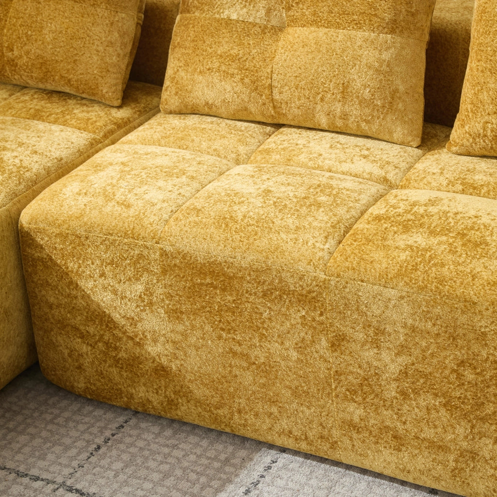 Divano Angolare 3 Posti con Cuscini ¨C MINIMAL ¨C 258 cm, Tessuto