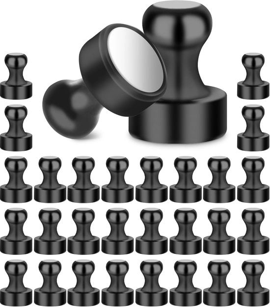 30 confezioni di magneti neodymium extra forti - magneti minimagnete per bacheche (12x16 mm), forti, per bacheche, uffici, scuole, frigoriferi (nero)