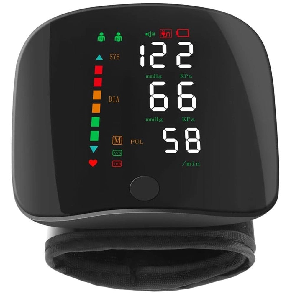 Trade Shop - Misuratore Di Pressione Sanguigna Da Polso Con Schermo Monitor Lcd Automatico Regolabile -