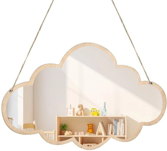 Specchio da Parete Leggero - Acquario - Decorazione per Camera da Bambini - Forma Cielo/Coniglio - Robusto e Sicuro - Dimensioni 25x38 cm / 38x25 cm - Specchio Decorativo