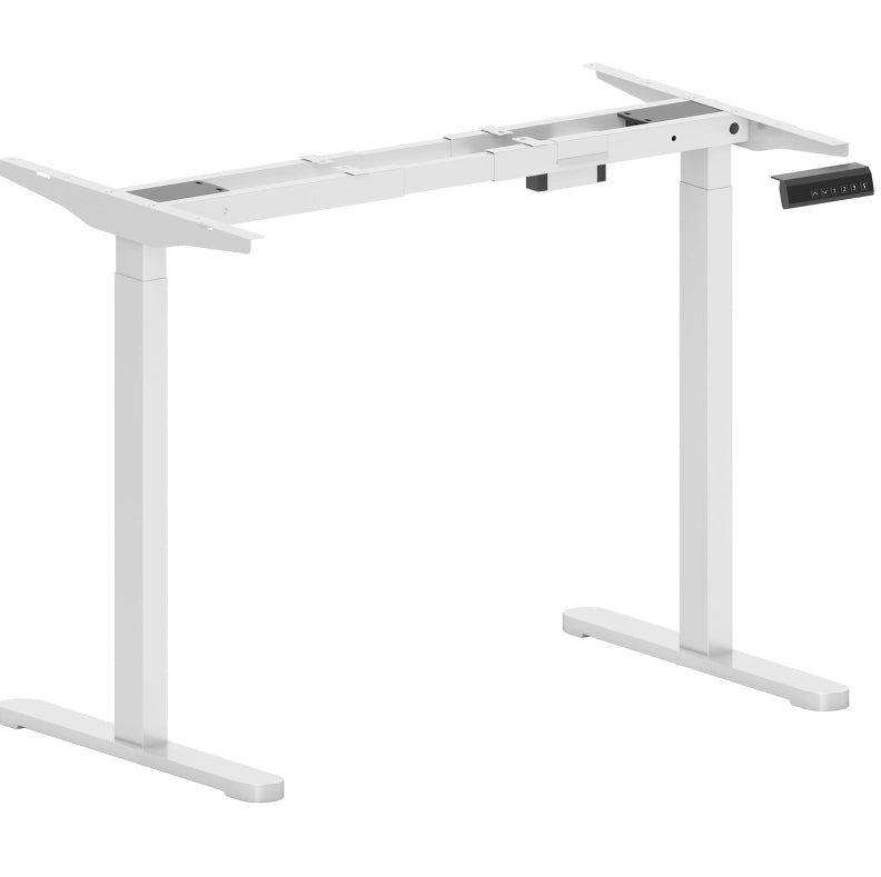 Struttura Scrivania Regolabile Elettricamente con Doppio Motore, Controllo a 3 Memorie, Bianco, Dimensioni 83-130x70-118 cm