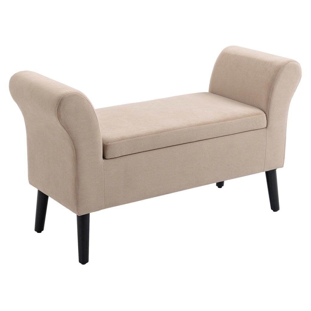 Divano con cassetti e braccioli ¨C Minimal ¨C Beige 111.5x41x65 cm