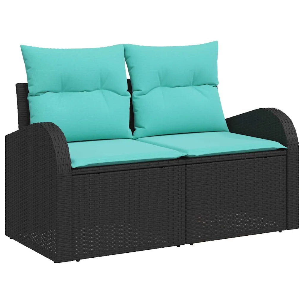 Set Divano da Giardino 10 pcs Nero Poly Rattan 3357449