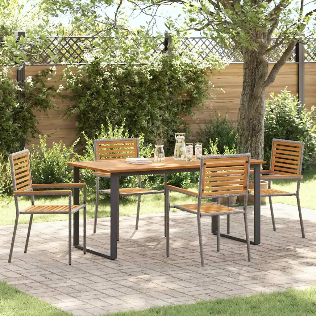 Set da Pranzo per Giardino 5 pcs Grigio 3365458