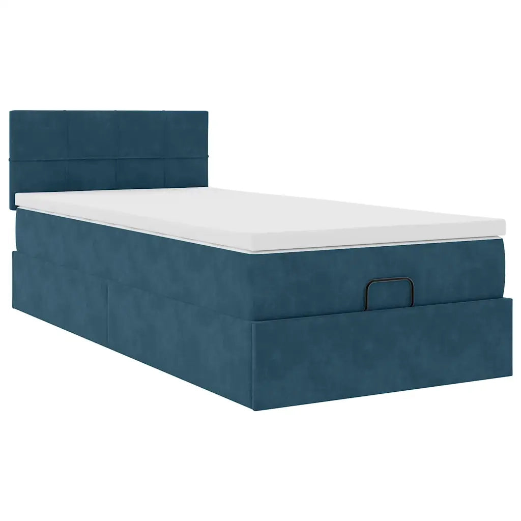 Struttura Letto Pouf con Materasso 80x200 cm Velluto