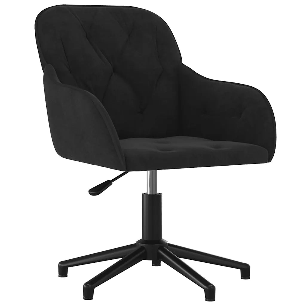 Sedia Girevole da Ufficio Nera in Velluto 344862